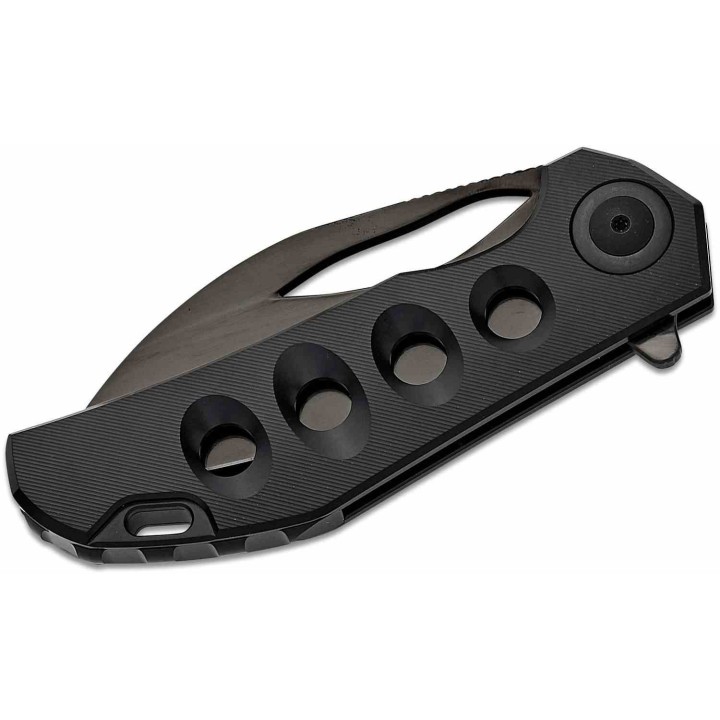 Couteau Kizer Hawk Polished DLC Titanium Lame Acier CPM S45VN Manche Black Titane Liner Lock KI4683A1 - Livraison Gratuite