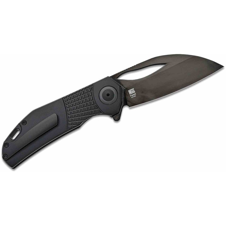 Couteau Kizer Hawk Polished DLC Titanium Lame Acier CPM S45VN Manche Black Titane Liner Lock KI4683A1 - Livraison Gratuite