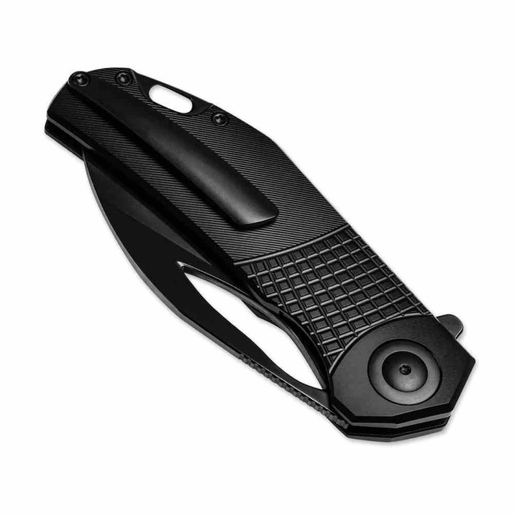 Couteau Kizer Hawk Polished DLC Titanium Lame Acier CPM S45VN Manche Black Titane Liner Lock KI4683A1 - Livraison Gratuite