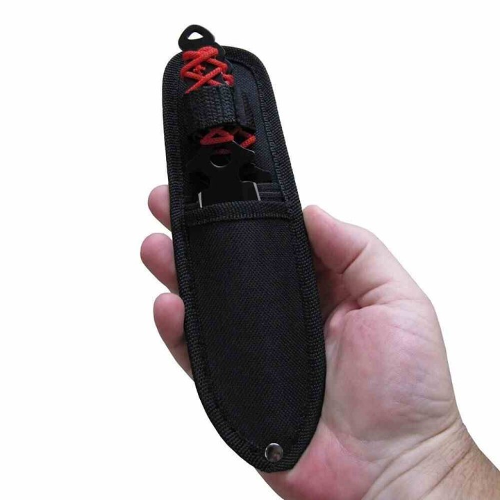 Couteaux de Lancer Kunai Hazard Rite Edge Lame Dague Acier 3Cr13 Noir Manche Cordon Etui Nylon CN211593 - Livraison Gratuite