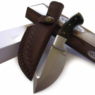 Couteau Lame Fixe Guthook Rite Edge Manche Corne de Buffle Lame Acier Inox Etui Cuir PA8022HN - Livraison Gratuite