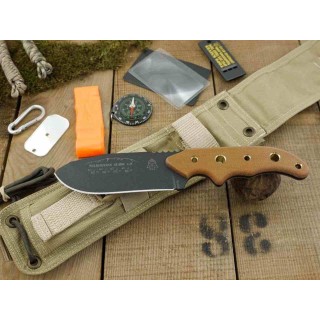 Couteau TOPS Wilderness Guide 4.0 Lame Acier 1095 Manche Micarta Tan Etui Nylon Molle USA TPWSG4 - Livraison Gratuite