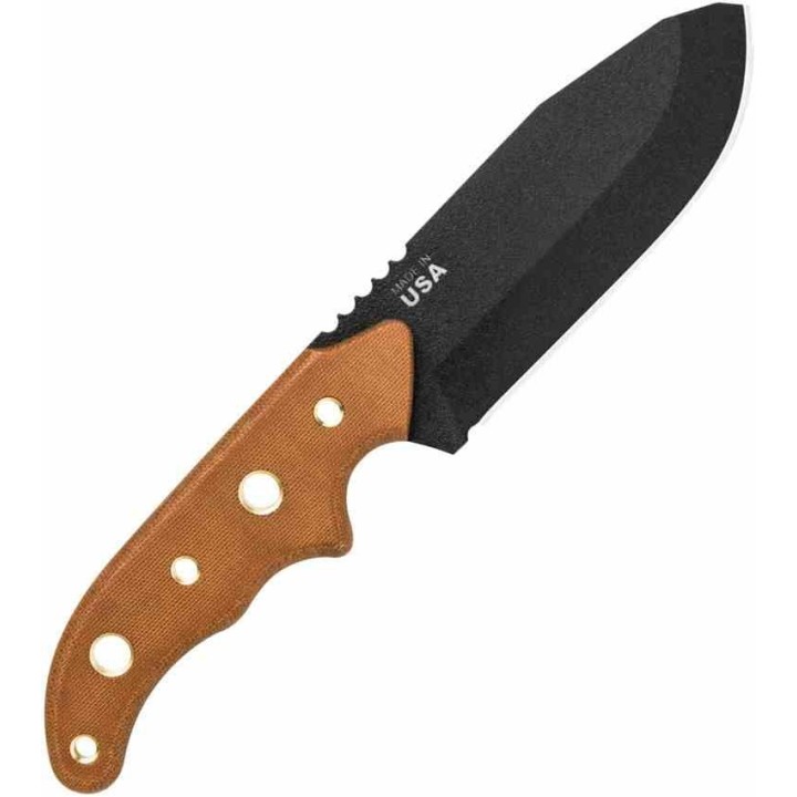 Couteau TOPS Wilderness Guide 4.0 Lame Acier 1095 Manche Micarta Tan Etui Nylon Molle USA TPWSG4 - Livraison Gratuite