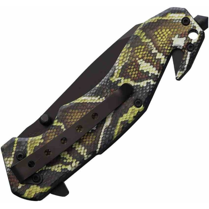 Lot de 5 Couteau S-TEC Linerlock A/O Snake Lame Acier Inox Manche Nylon Brise-Vitres Cutter STT2701912 - Livraison Gratuite
