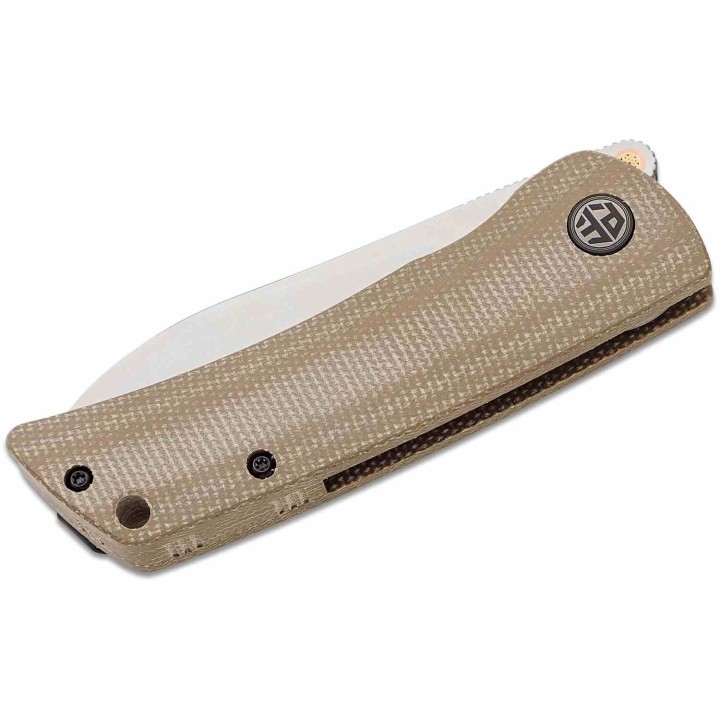 Couteau Petrified Fish PFE05 Flavorist Khaki Lame Acier K110 Manche Micarta Linerlock Clip PFKE05SKMS - Livraison Gratuite