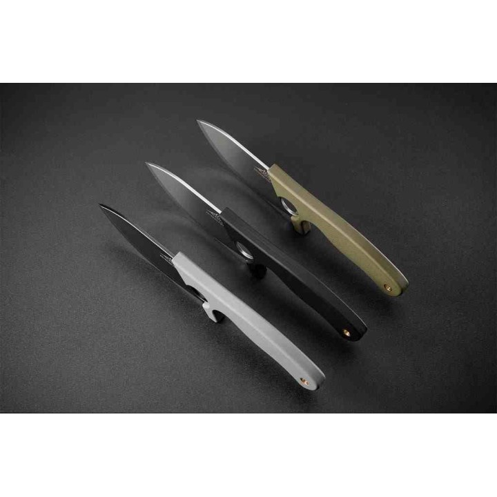 Couteau Petrified Fish PFH01DW Eel Lame Drop Point 9Cr18MoV Stonewash Manche G10 Noir Etui G10 PFKH01DW - Livraison Gratuite