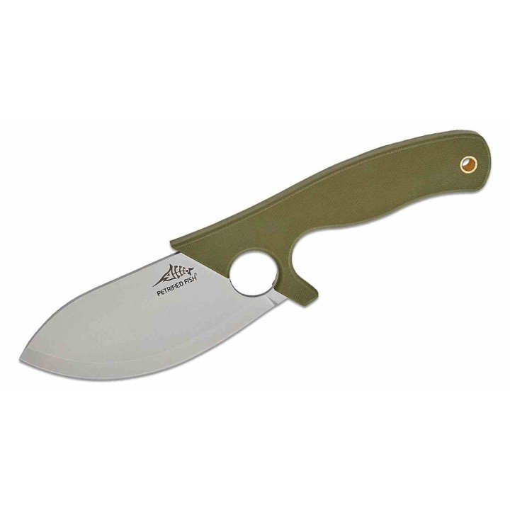 Couteau Petrified Fish Eel Green Lame Drop Point 9Cr18MoV SW Manche G10 Green Etui G10 PFKH01GRW - Livraison Gratuite