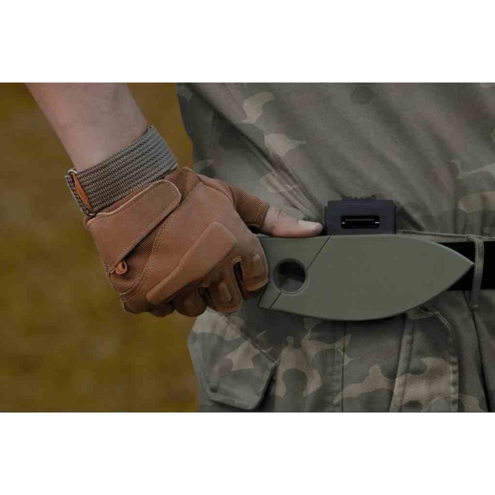 Couteau Petrified Fish Eel Green Lame Drop Point 9Cr18MoV SW Manche G10 Green Etui G10 PFKH01GRW - Livraison Gratuite