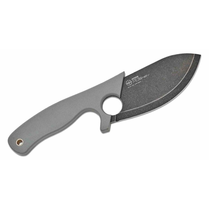 Couteau Petrified Fish Eel Gray Lame Drop Point 9Cr18MoV Blk Manche G10 Gray Etui G10 PFKH01GADW - Livraison Gratuite