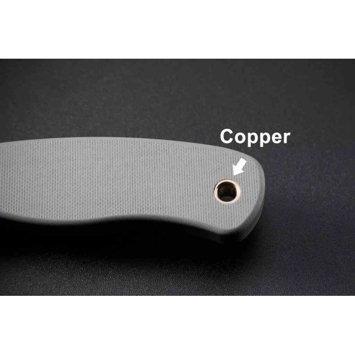 Couteau Petrified Fish Eel Gray Lame Drop Point 9Cr18MoV Blk Manche G10 Gray Etui G10 PFKH01GADW - Livraison Gratuite
