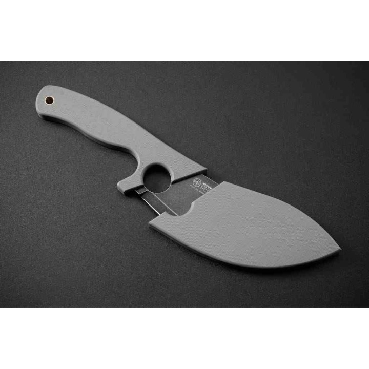 Couteau Petrified Fish Eel Gray Lame Drop Point 9Cr18MoV Blk Manche G10 Gray Etui G10 PFKH01GADW - Livraison Gratuite