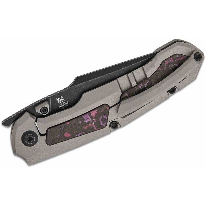 Couteau Kizer Feweed Purple Haze Lame Harpon CPM S35VN Manche Titane Framelock Clip KI3694A1 - Livraison Gratuite