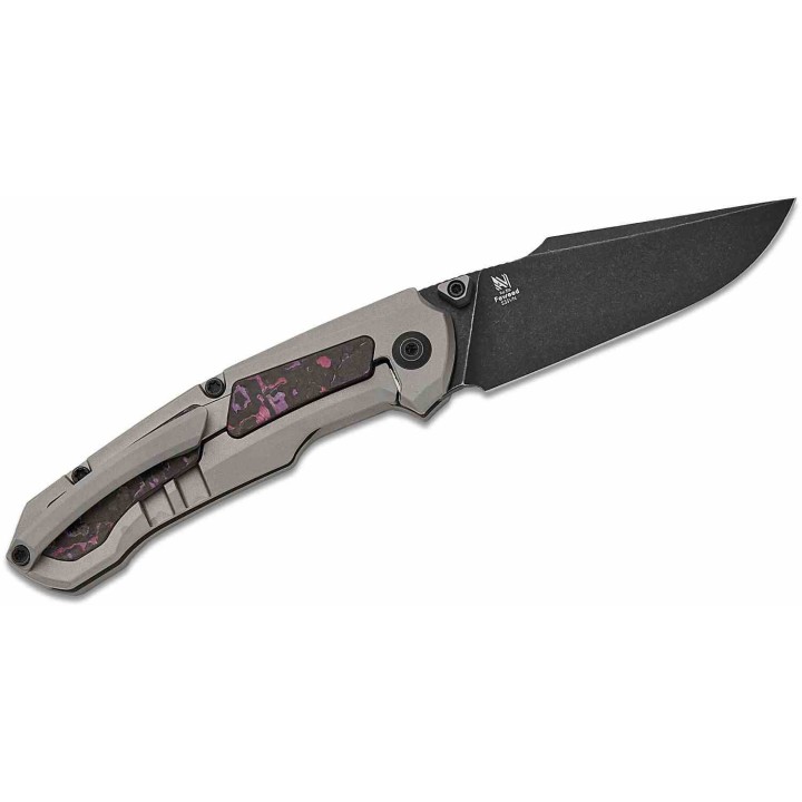 Couteau Kizer Feweed Purple Haze Lame Harpon CPM S35VN Manche Titane Framelock Clip KI3694A1 - Livraison Gratuite