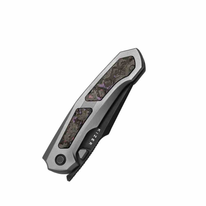 Couteau Kizer Feweed Purple Haze Lame Harpon CPM S35VN Manche Titane Framelock Clip KI3694A1 - Livraison Gratuite