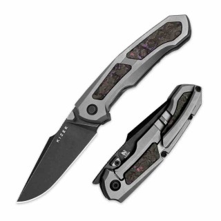 Couteau Kizer Feweed Purple Haze Lame Harpon CPM S35VN Manche Titane Framelock Clip KI3694A1 - Livraison Gratuite