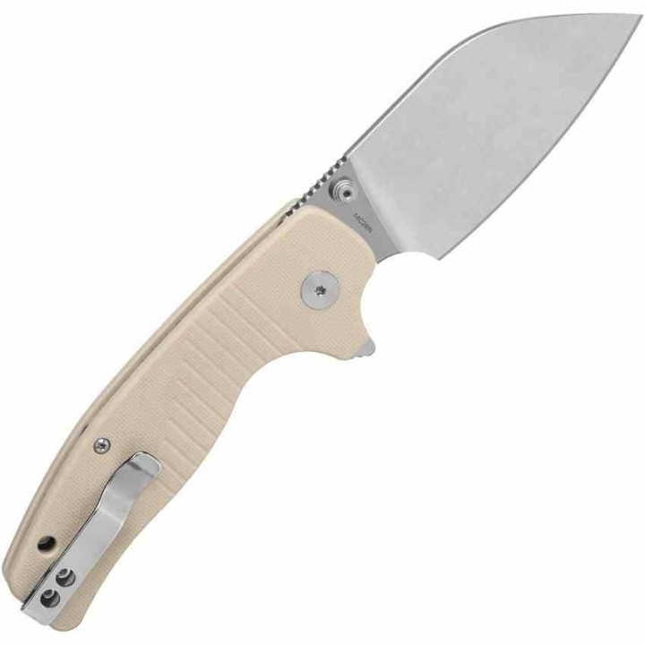 Couteau QSP Chefmaster Ivory Lame Sheepsfoot 14C28N Satin Manche G-10 Liner Lock IKBS QS163B1 - Livraison Gratuite