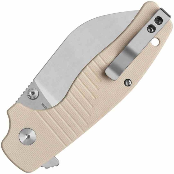 Couteau QSP Chefmaster Ivory Lame Sheepsfoot 14C28N Satin Manche G-10 Liner Lock IKBS QS163B1 - Livraison Gratuite