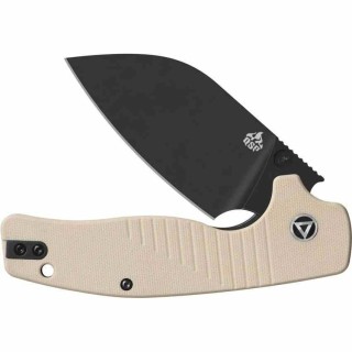 Couteau QSP Chefmaster Ivory Lame Sheepsfoot 14C28N Blackwash Manche G-10 Liner Lock IKBS QS163B2 - Livraison Gratuite
