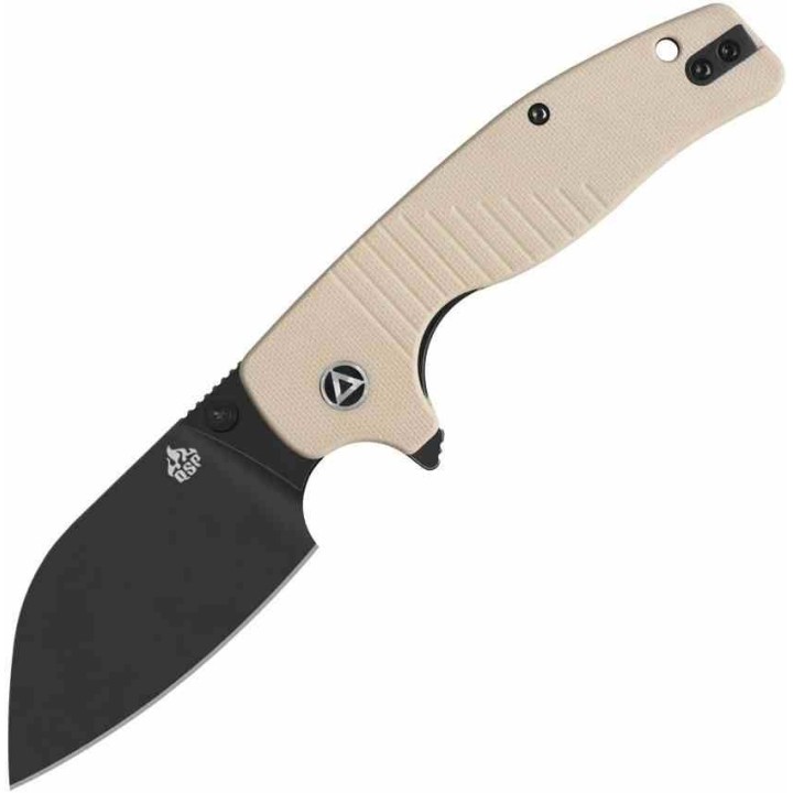 Couteau QSP Chefmaster Ivory Lame Sheepsfoot 14C28N Blackwash Manche G-10 Liner Lock IKBS QS163B2 - Livraison Gratuite