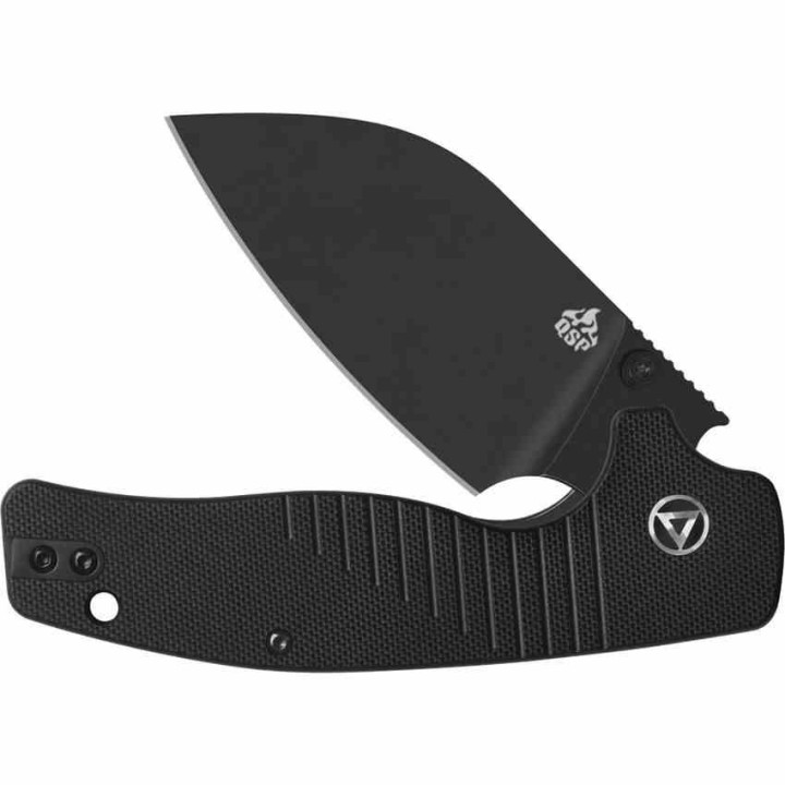 Couteau QSP Chefmaster Black Lame Sheepsfoot 14C28N Blackwash Manche G-10 Liner Lock IKBS QS163A2 - Livraison Gratuite