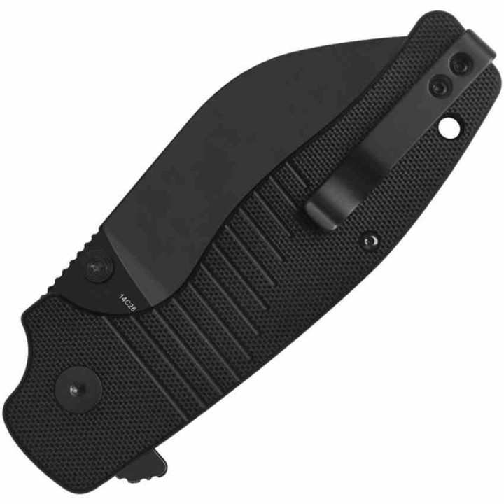 Couteau QSP Chefmaster Black Lame Sheepsfoot 14C28N Blackwash Manche G-10 Liner Lock IKBS QS163A2 - Livraison Gratuite