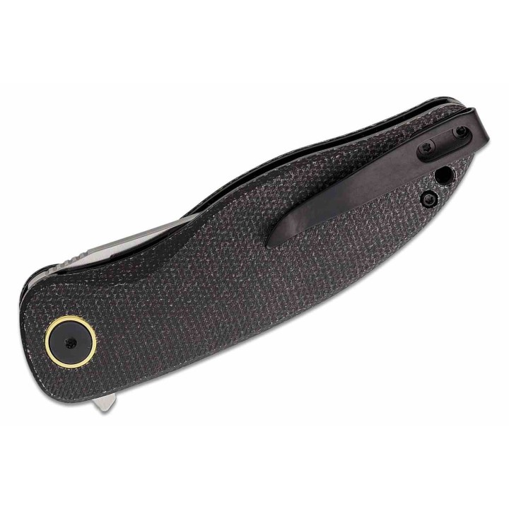 Couteau Petrified Fish PFP06 Simum Black Lame Trailing Point Acier K110 Satin Manche Micarta IKBS PFKP06DMS - Livraison Gratuite