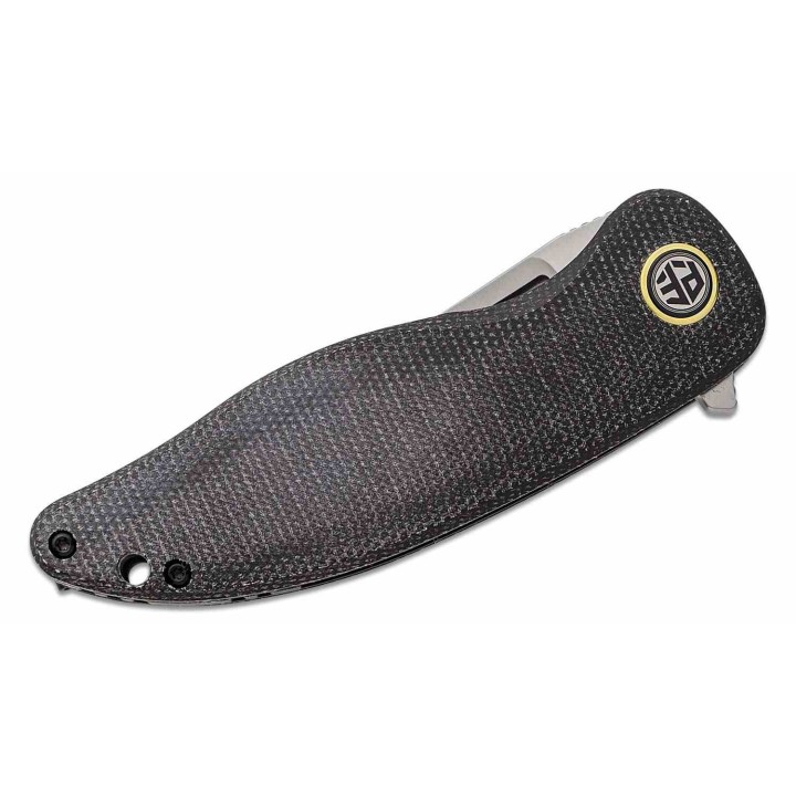 Couteau Petrified Fish PFP06 Simum Black Lame Trailing Point Acier K110 Satin Manche Micarta IKBS PFKP06DMS - Livraison Gratuite
