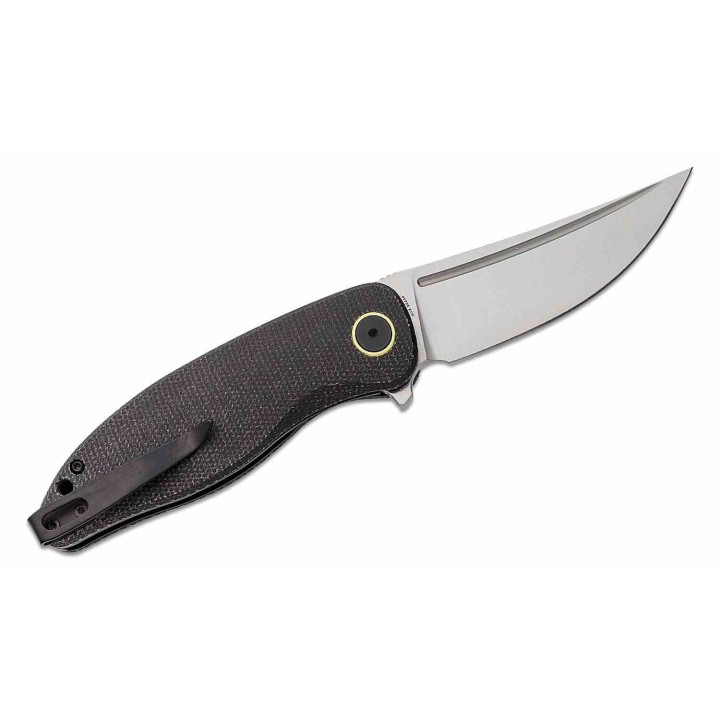 Couteau Petrified Fish PFP06 Simum Black Lame Trailing Point Acier K110 Satin Manche Micarta IKBS PFKP06DMS - Livraison Gratuite