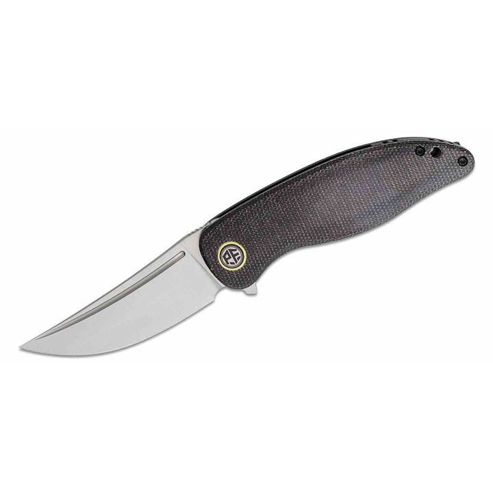 Couteau Petrified Fish PFP06 Simum Black Lame Trailing Point Acier K110 Satin Manche Micarta IKBS PFKP06DMS - Livraison Gratuite