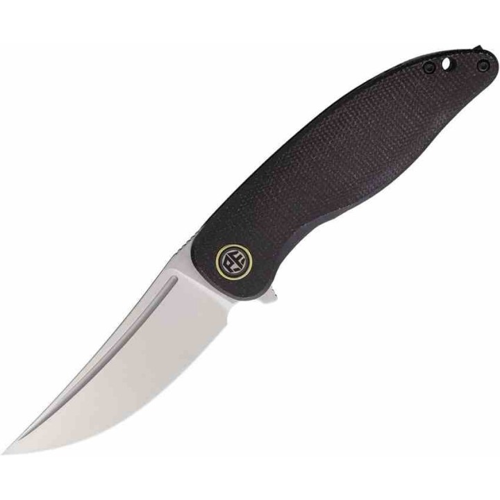 Couteau Petrified Fish PFP06 Simum Black Lame Trailing Point Acier K110 Satin Manche Micarta IKBS PFKP06DMS - Livraison Gratuite