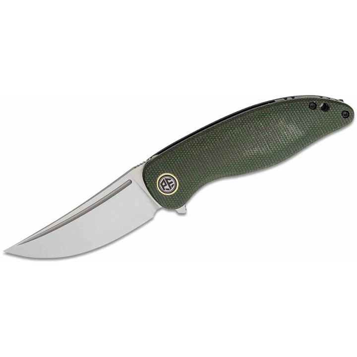 Couteau Petrified Fish PFP06 Simum Green Lame Acier K110 Satin Manche Micarta IKBS PFKP06GRMS - Livraison Gratuite