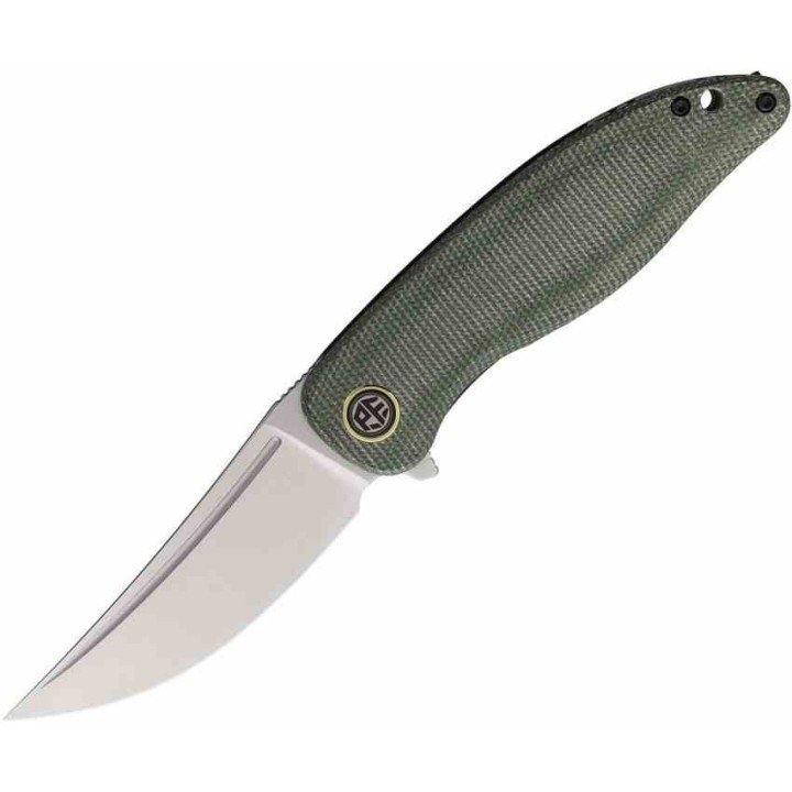 Couteau Petrified Fish PFP06 Simum Green Lame Acier K110 Satin Manche Micarta IKBS PFKP06GRMS - Livraison Gratuite