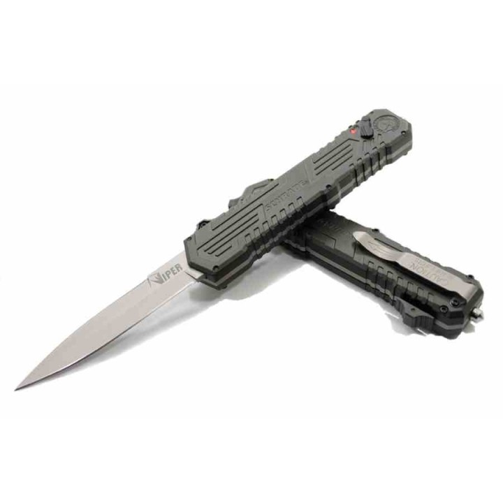 Couteau Schrade Viper OTF Automatique Lame Double Tranchant Acier 4034 Manche Alu SCHOTF3 - Livraison Gratuite