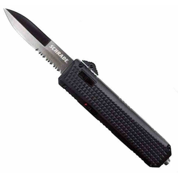 Couteau Schrade Viper OTF Automatique Lame AUS-8 Blk Ser Manche Alu Clip SCHOTF4BS - Livraison Gratuite