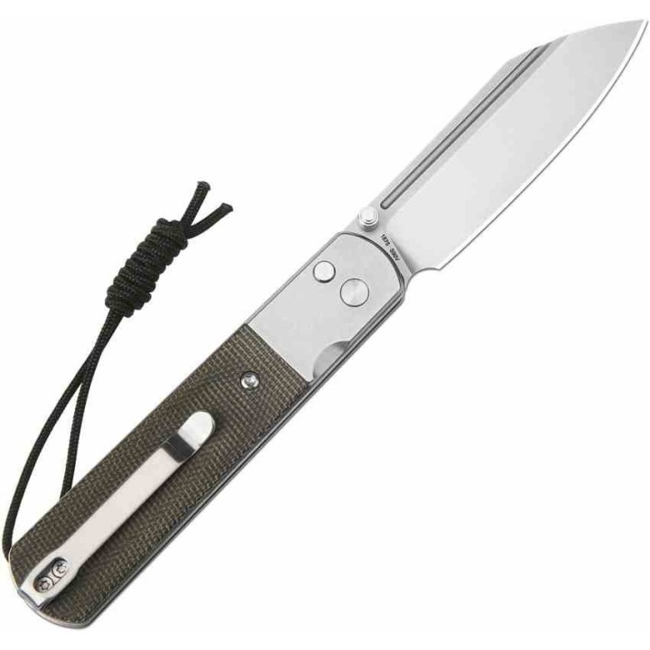 Couteau Artisan Cutlery Holm OD Green Lame Wharncliffe AR-RPM9 Manche Micarta Button Lock ATZ1875GODG - Livraison Gratuite