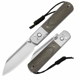 Couteau Artisan Cutlery Holm OD Green Lame Wharncliffe AR-RPM9 Manche Micarta Button Lock ATZ1875GODG - Livraison Gratuite