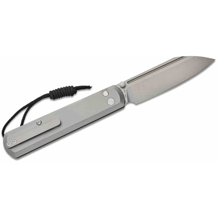 Couteau Artisan Cutlery Holm Titane Lame Wharncliffe Acier CPM S90V IKBS Button Lock Clip ATZ1875GGY - Livraison Gratuite