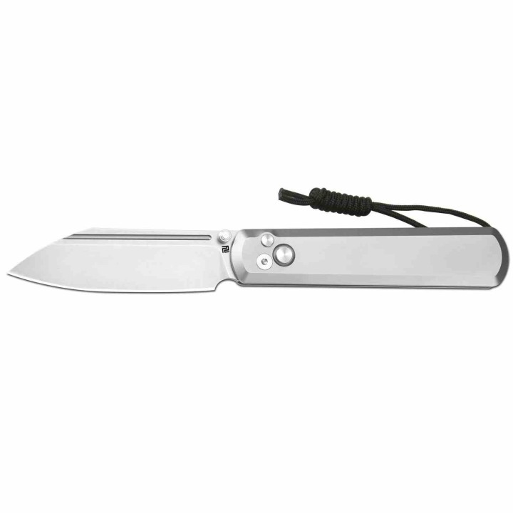 Couteau Artisan Cutlery Holm Titane Lame Wharncliffe Acier CPM S90V IKBS Button Lock Clip ATZ1875GGY - Livraison Gratuite
