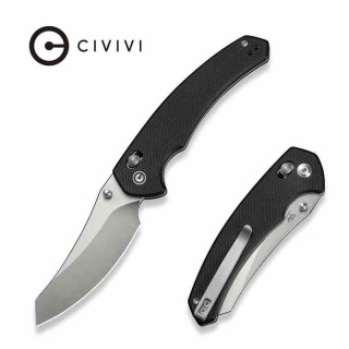 Couteau CIVIVI Sixgill Black Lame Reverse Tanto Nitro-V Satin Manche G-10 IKBS Crossbar Lock CIVC240501 - Livraison Gratuite