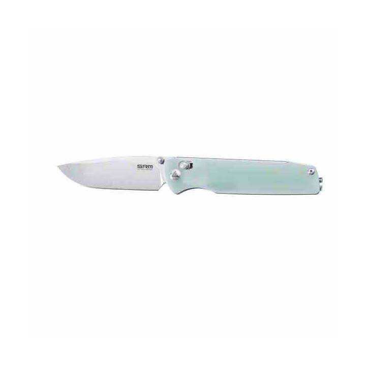 Couteau SRM 258L-GC Ambi-Lock Jade Lame Acier D2 Manche G10 IKBS Clip SRM258LGC - Livraison Gratuite