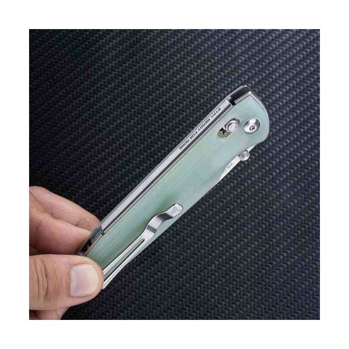 Couteau SRM 258L-GC Ambi-Lock Jade Lame Acier D2 Manche G10 IKBS Clip SRM258LGC - Livraison Gratuite