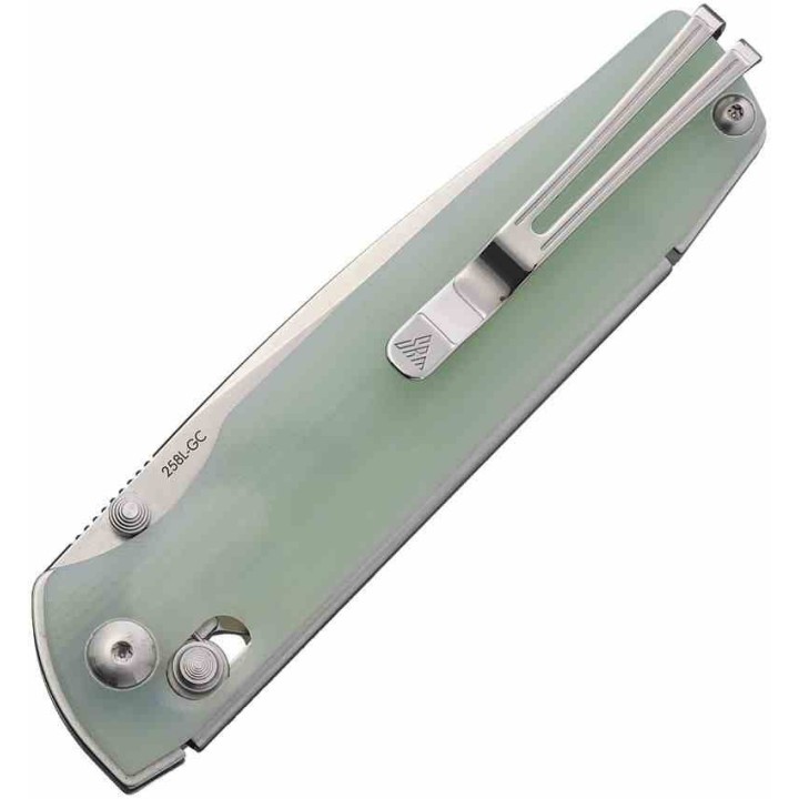 Couteau SRM 258L-GC Ambi-Lock Jade Lame Acier D2 Manche G10 IKBS Clip SRM258LGC - Livraison Gratuite