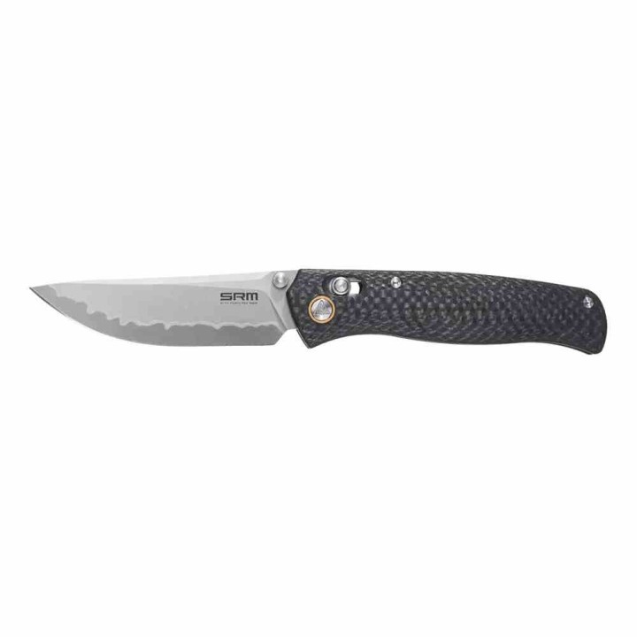 Couteau SRM 255L-CB2 Ambi-Lock Lame Composite 3 Couches Manche FCarbone IKBS Clip SRM255LCB2 - Livraison Gratuite