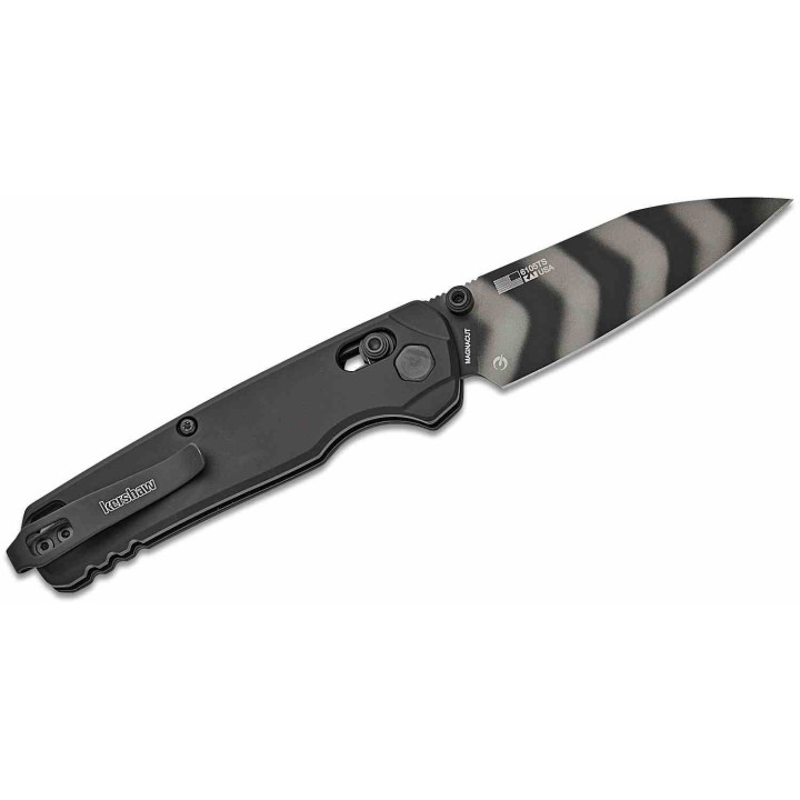 Couteau Kershaw Bel Air Tiger Stripe Camo Lame Acier CPM MagnaCut Manche Alu DuraLock USA KS6105TS - Livraison Gratuite.