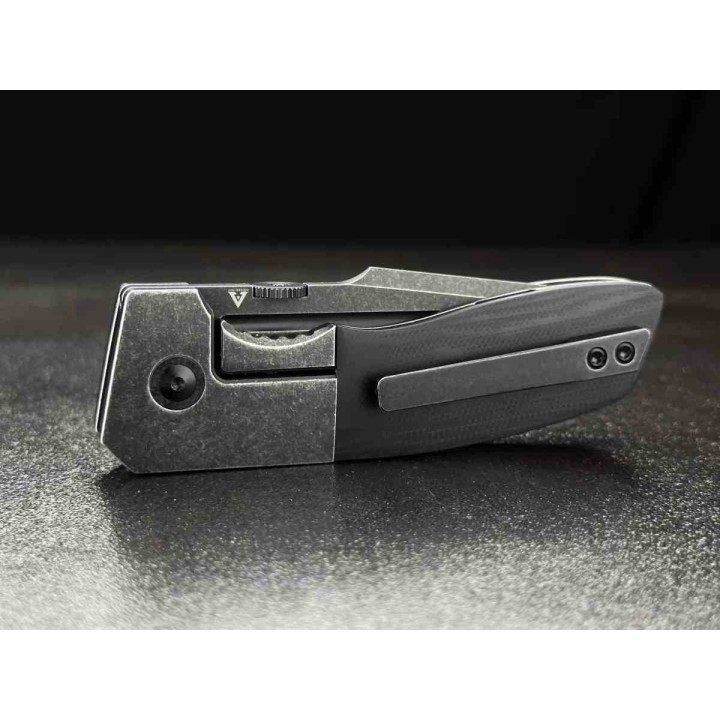 Couteau Begg Knives One Black Lame Tanto Recurve Acier VG10 Manche G10 Framelock Clip BG064 - Livraison Gratuite