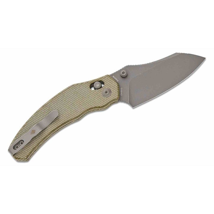 Couteau Kizer Bulldog Clutch Lock Green Lame Sheepsfoot Nitro-V Manche Micarta Clip IKBS KIV3672A3 - Livraison Gratuite