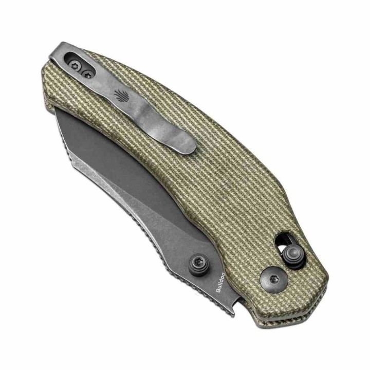 Couteau Kizer Bulldog Clutch Lock Green Lame Sheepsfoot Nitro-V Manche Micarta Clip IKBS KIV3672A3 - Livraison Gratuite