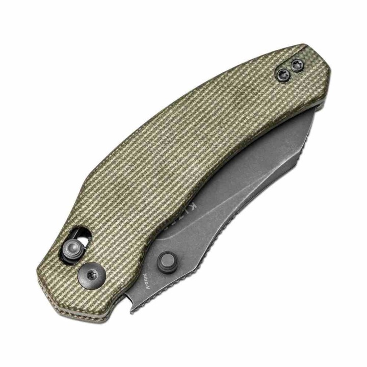 Couteau Kizer Bulldog Clutch Lock Green Lame Sheepsfoot Nitro-V Manche Micarta Clip IKBS KIV3672A3 - Livraison Gratuite