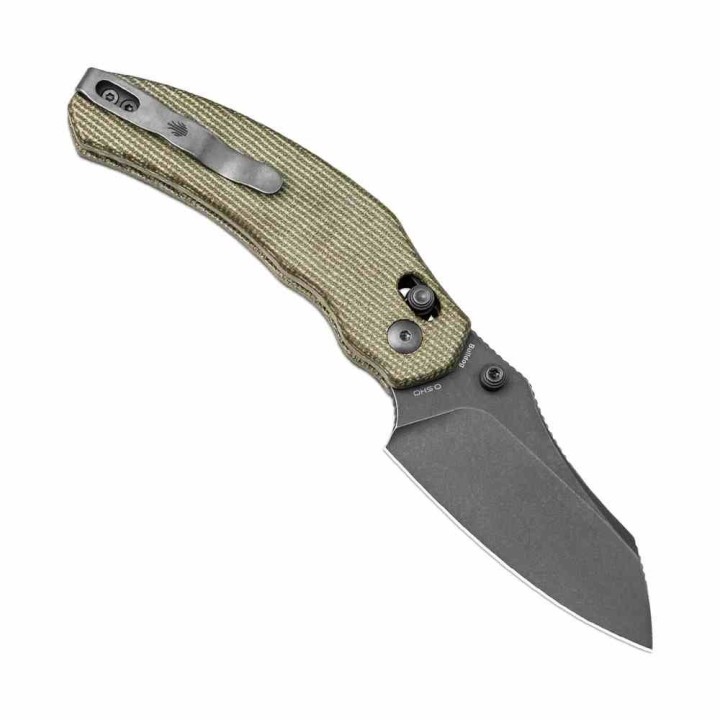 Couteau Kizer Bulldog Clutch Lock Green Lame Sheepsfoot Nitro-V Manche Micarta Clip IKBS KIV3672A3 - Livraison Gratuite