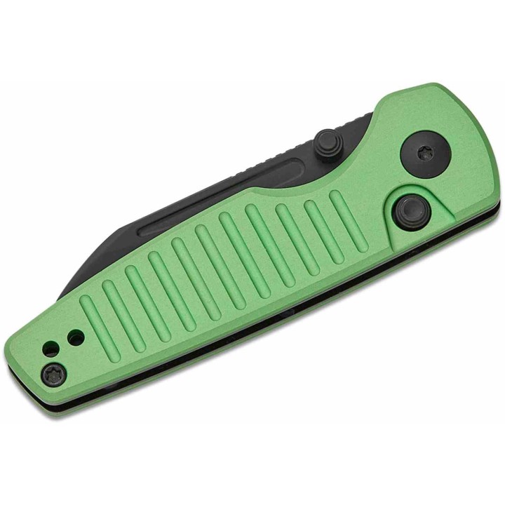 Couteau Kizer Parakeet Green Lame Sheepsfoot Acier Nitro-V Noir Manche Alu Button Lock Clip KIV2706A5 - Livraison Gratuite